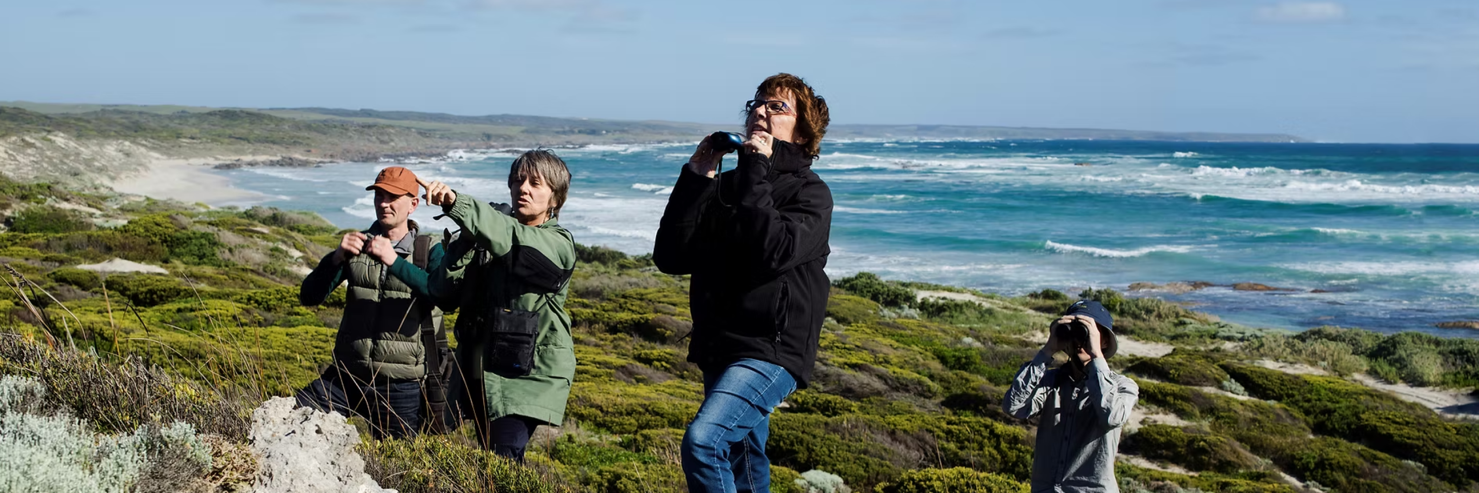 Wings on King volunteers monitoring birds on King Island